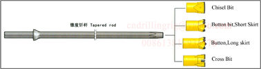 Taladro de acero afilado Rod 7 de las herramientas de perforación de martillo 11 12 grados 600 - 8000m m