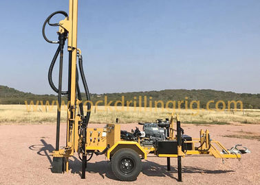 Un buen precio. plataforma de perforación montada remolque del pozo de agua de los 200m con la plataforma de perforación del pozo de agua del motor diesel en línea
